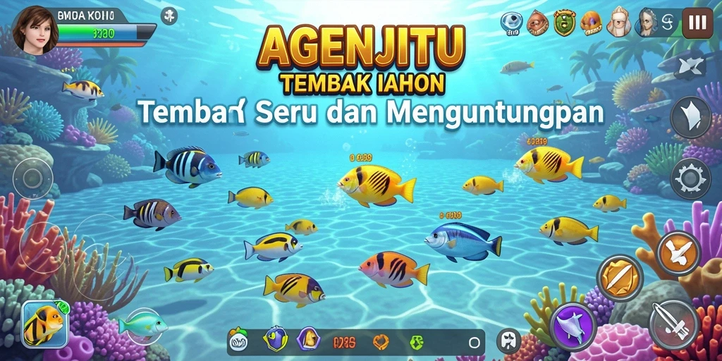 Tampilan gameplay AGENJITU yang penuh warna dan dinamis.