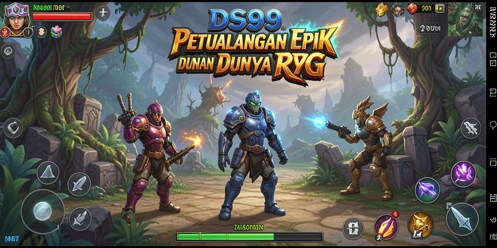 Screenshot menunjukkan aksi seru dalam gameplay RPG DS99.