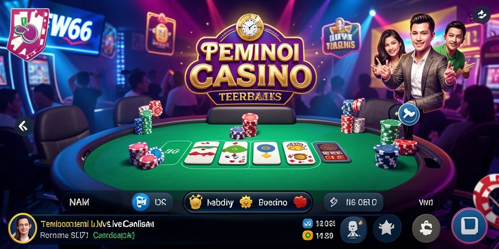Screenshot utama FW66 menampilkan suasana permainan Live Casino yang seru.