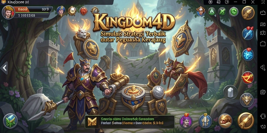 Tampilan gameplay seru di dunia strategi kerajaan.