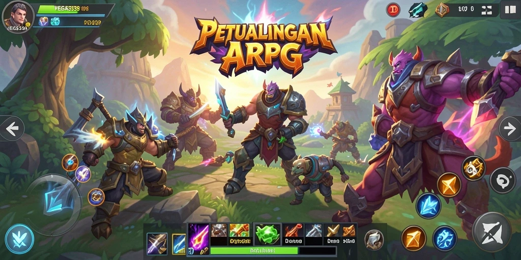 Tampilan aksi seru dalam permainan ARPG VEGAS338.